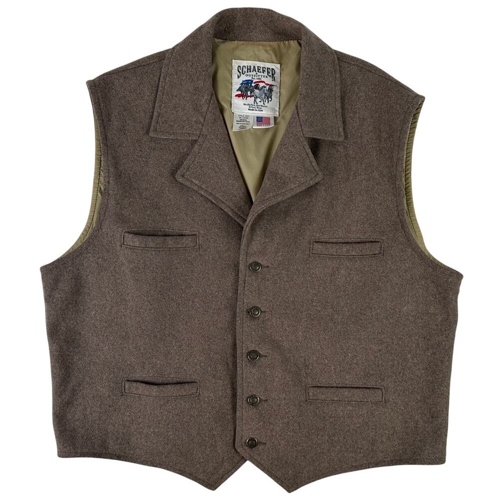 Schaefer Outfitter Cattle Baron Wool Vest in Taupe Men's Sz 2XL